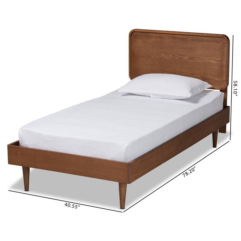 Gisa Mid-Century Modern Transitional Wood Twin Size Platform Bed