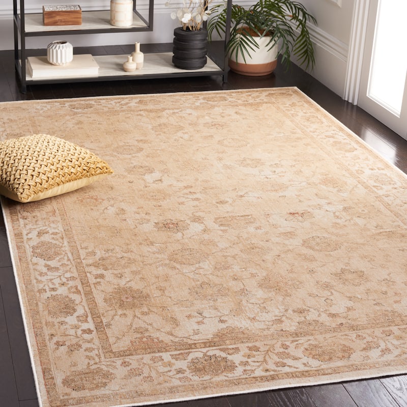 SAFAVIEH Vintage Lashawn Slip Resistant Viscose Rug - 5'1" x 7'6" - Creme