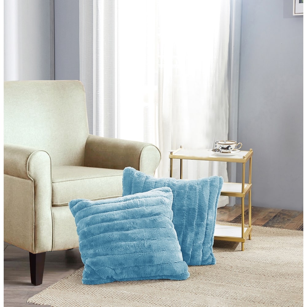 Supermink Soft Solid Throw Pillow Covers Set of 2, NO INSERT