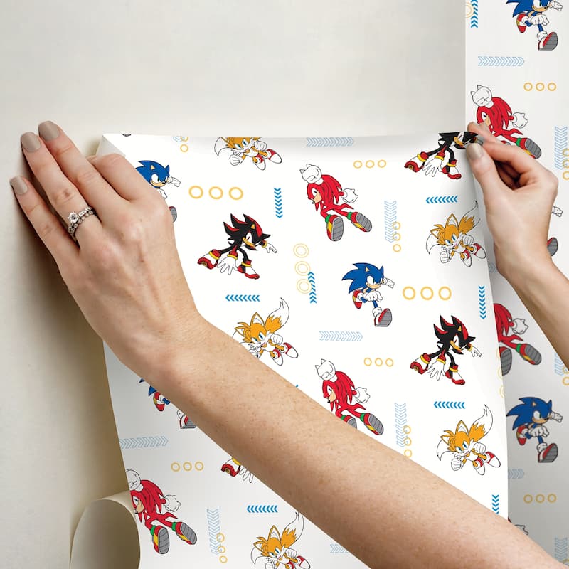 RoomMates Sonic The Hedgehog Let's Roll Peel and Stick Wallpaper