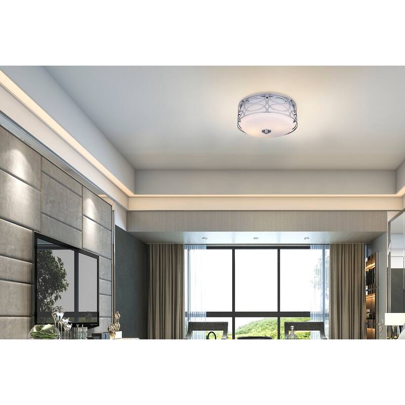 Canarm Drake 2 Light 11-3/4" Wide Flush Mount Ceiling Fixture