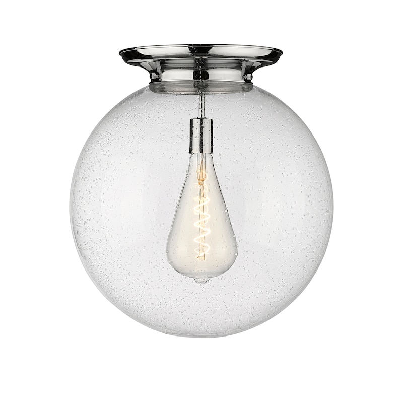 Innovations Lighting Beacon - 1 Light 18" Flush Mount - Polished Chrome/Seedy