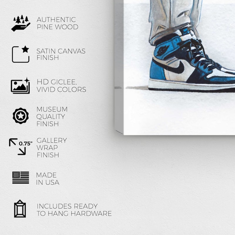 Wynwood Studio Fashion and Glam A Cool Couple Blue and Modern & Contemporary Wall Art Canvas Print