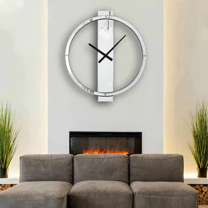 Glass Round Wall Clock 24 Inches