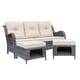 preview thumbnail 21 of 97, Gray Wicker Rattan Outdoor Patio Furniture Set Swivel Chair with Cushion