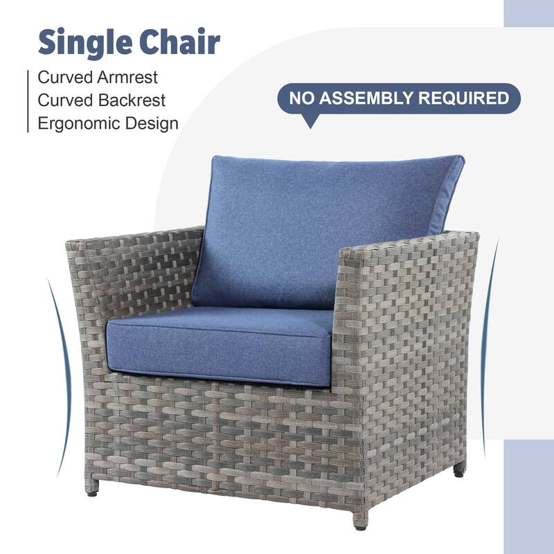 XIZZI 13-piece Outdoor Patio Wicker Furniture Set with Fire Table