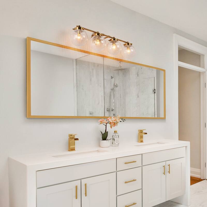 Bola Modern Gold 4-Light Bathroom Vanity Light Orb Glass Wall Sconces