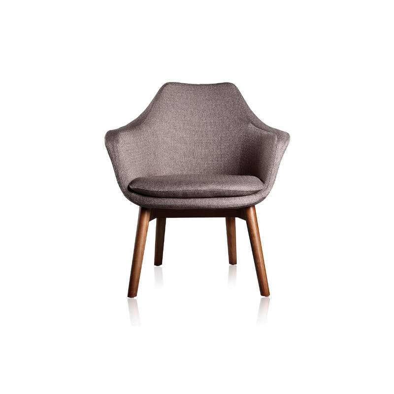 Manhattan Comfort Cronkite Walnut Twill Accent Chair