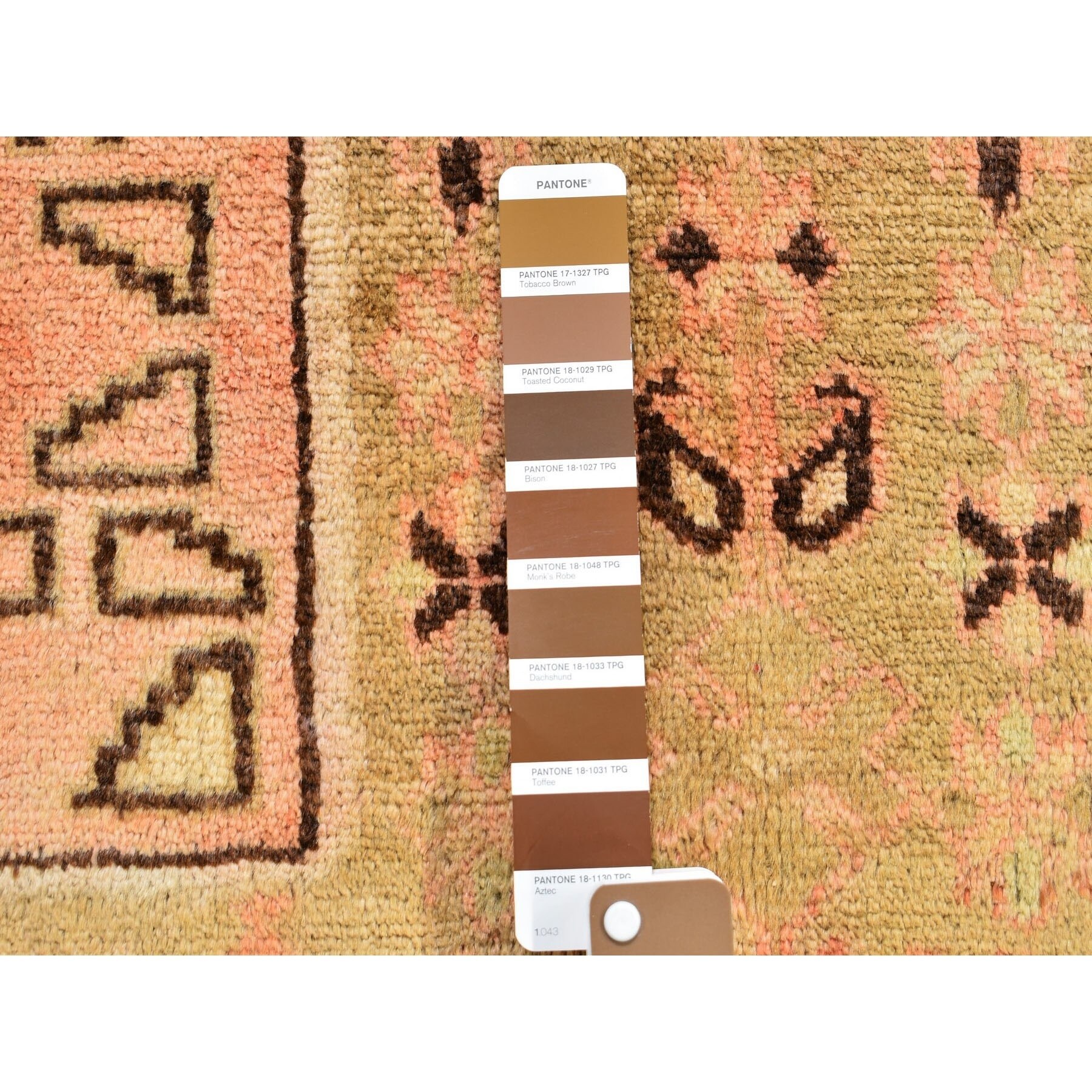 Shahbanu Rugs Washed Out With Taupe And Salmon Color Pure Wool Hand Knotted Oriental Rug 6 5 X 9 4 6 5 X 9 4 Overstock