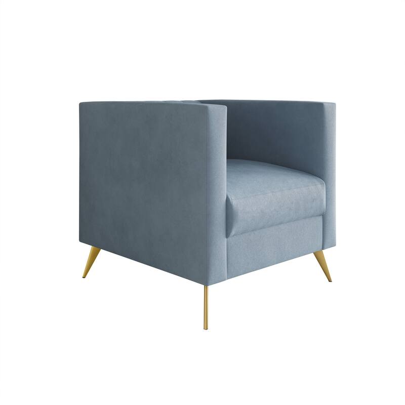 Clayfell Weiss Velvet Square Arm Chair/ Loveseat/ Sofa