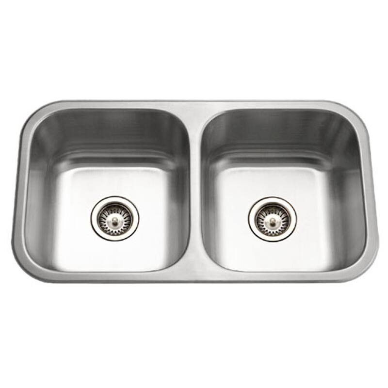 Houzer Belleo 32" Drop In Double Basin Stainless Steel Kitchen Sink - Stainless Steel