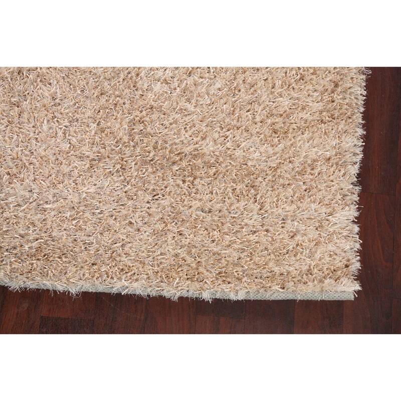 Contemporary Plush Shaggy Oriental Area Rug Hand-tufted Foyer Carpet - 5'5" x 7'3"