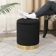 preview thumbnail 49 of 88, Adeco Round Storage Ottoman Footrest Stool Velvet Gold Plating Base