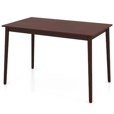 48 Inch Brown Rectangular Dining Room Table with Sturdy Rubber Wood Legs for Family Meals - 48" x 27.5" x 30" (L x W x H)