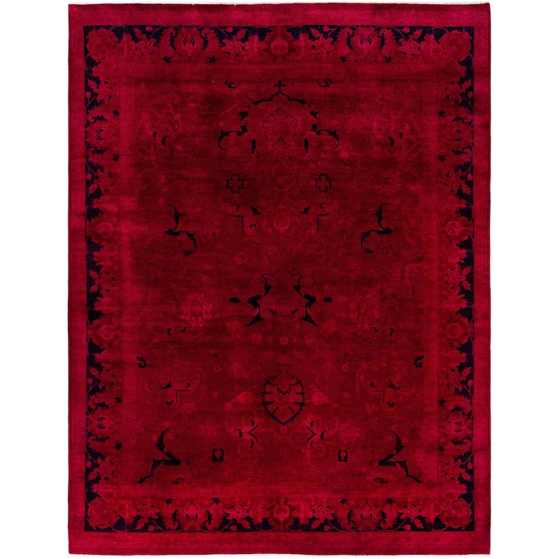 Overdyed One-of-a-Kind Hand-Knotted Area Rug - Pink - 8' 0" x 10' 5"