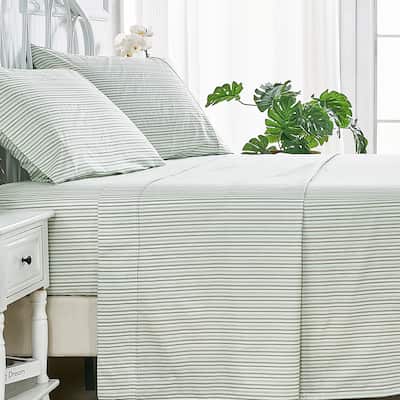 Shirt Stripe Percale Cotton Sheet Set