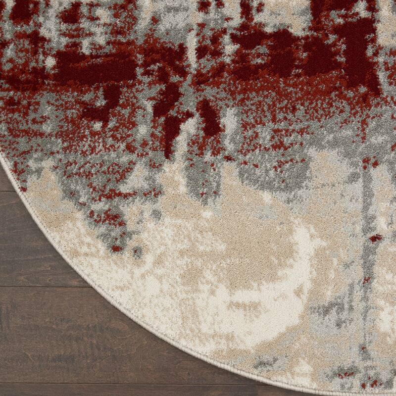 Gisuq Power Loomed Geometric Abstract Modern Stain Resistant Area Rug By HomeRoots - 46' X '46' X '0.5