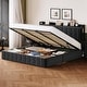 preview thumbnail 54 of 58, Bed Frame with Lift Up Storage, Upholstered Velvet Platform Bed with Storage Headboard