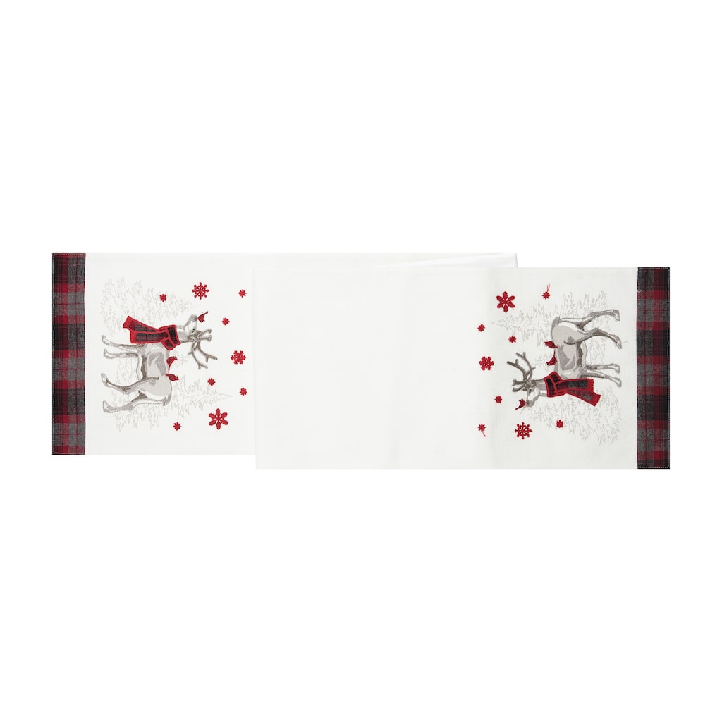 Christmas Frosty Deer Runner - 13" x 72"