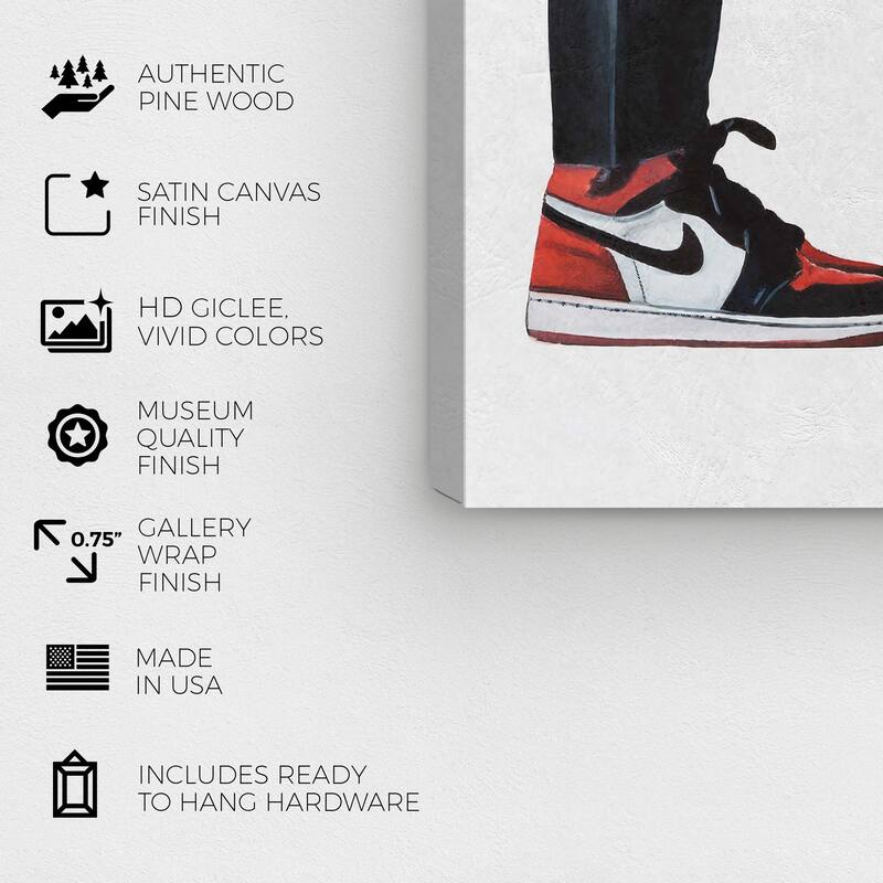 Wynwood Studio Fashion and Glam Sneaker Love Black and Light Brown Farmhouse Wall Art Canvas Print