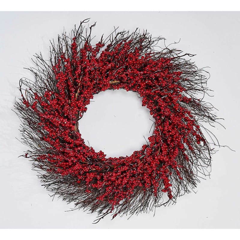 22" Berry Wreath on Twig - Multicolor