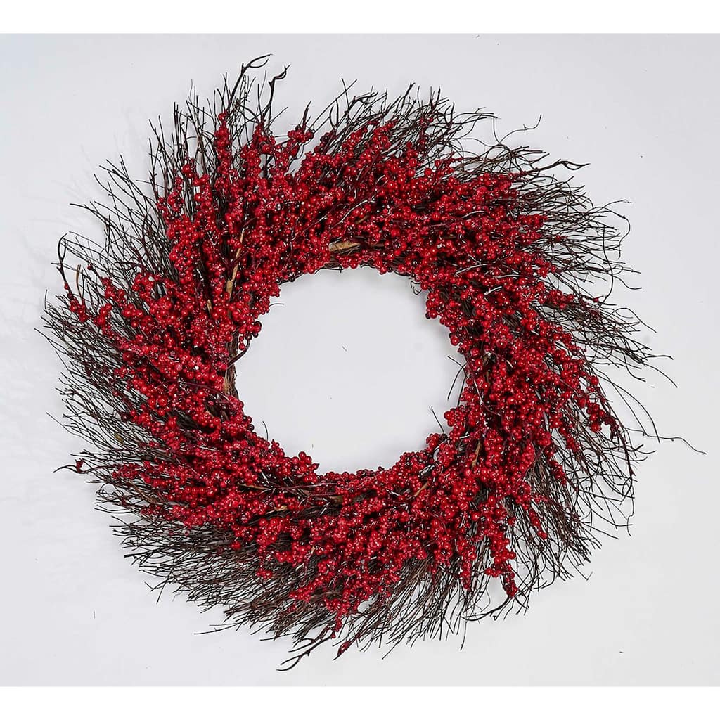22" Berry Wreath on Twig - Multicolor
