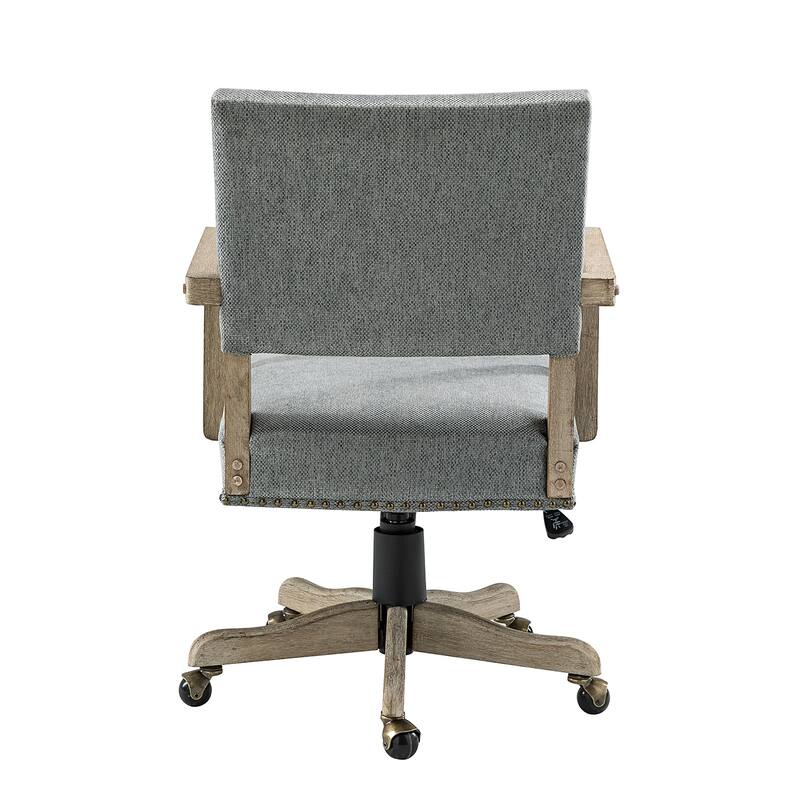 Taresa Modern Mid-Back Swivel Height Adjustable Task Chair with Nailhead Trim by HULALA HOME