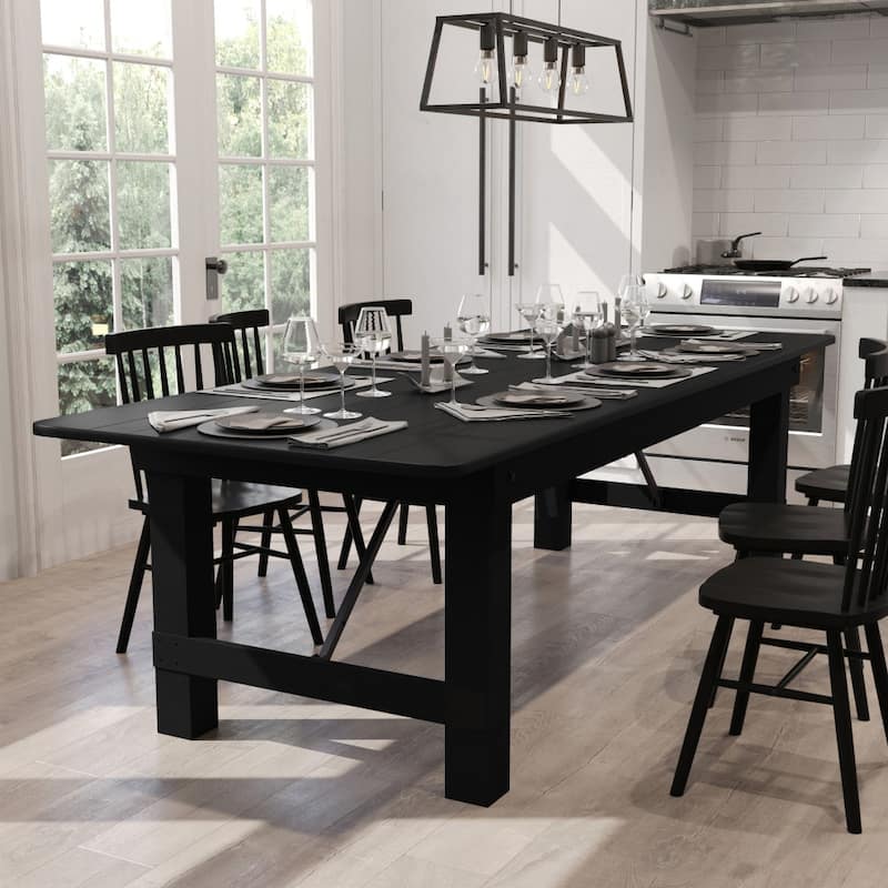 Rustic Farm Solid Pine Folding Dining Table - 108"D x 40"W x 30"H
