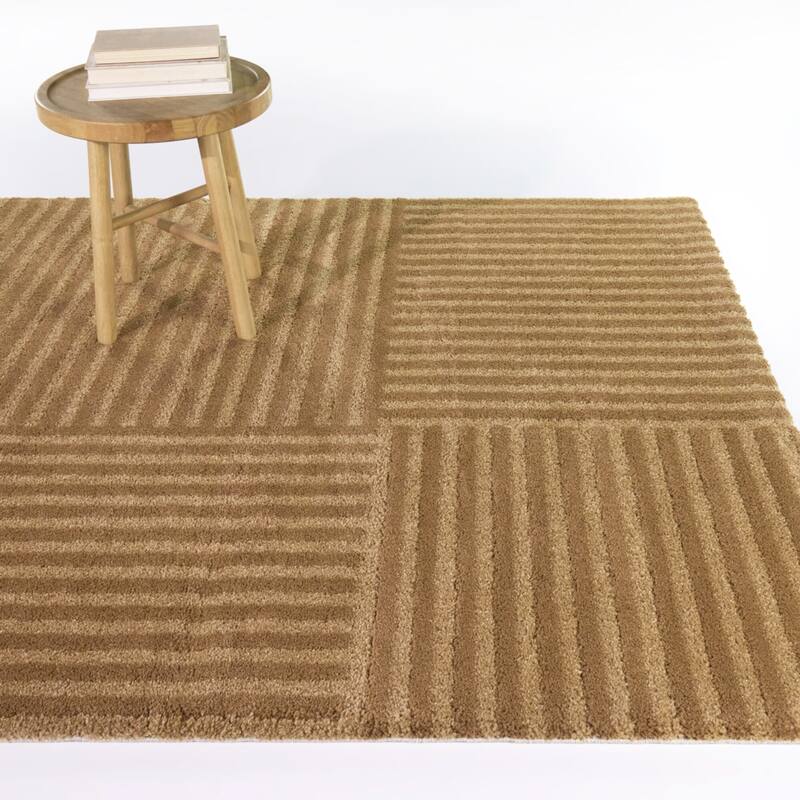 Bysshe Blocked Stripes Area Rug - Rust - 7'10" x 10'