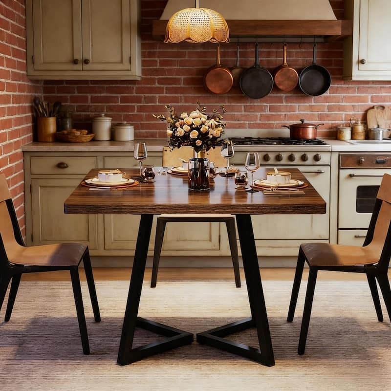 31.52" Vintage Square Wood Dining Table