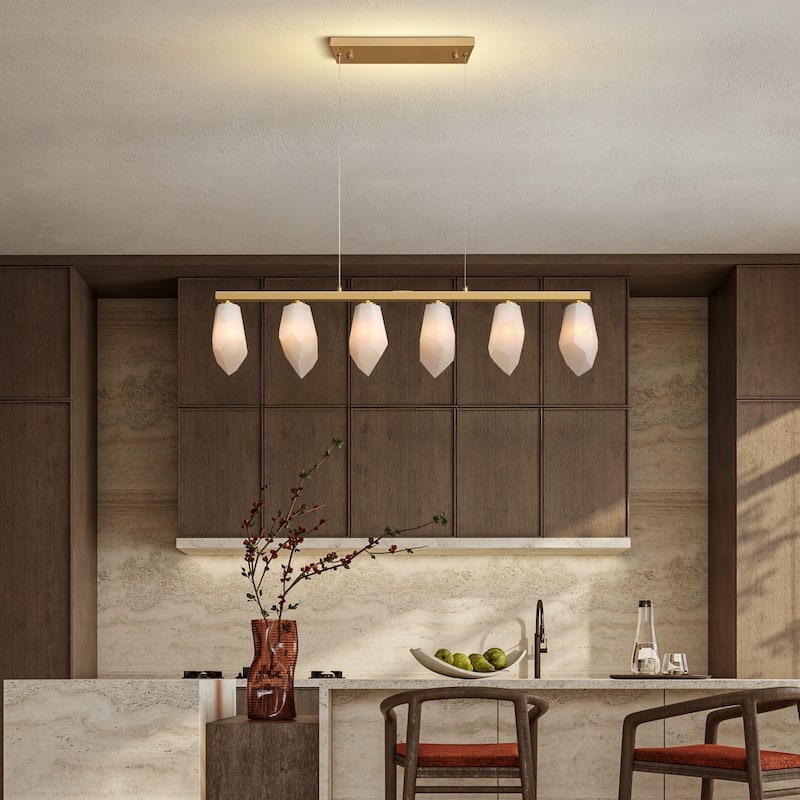 KAYLA Alabaster Chandelier/Sconce Kitchen Island Brass Hanging Lamp Mid Century Nordic Modern Chandelier