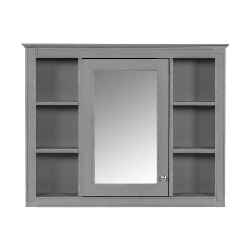 36"Freestanding Bathroom Vanity with Resin Sink and Mirror Cabinet