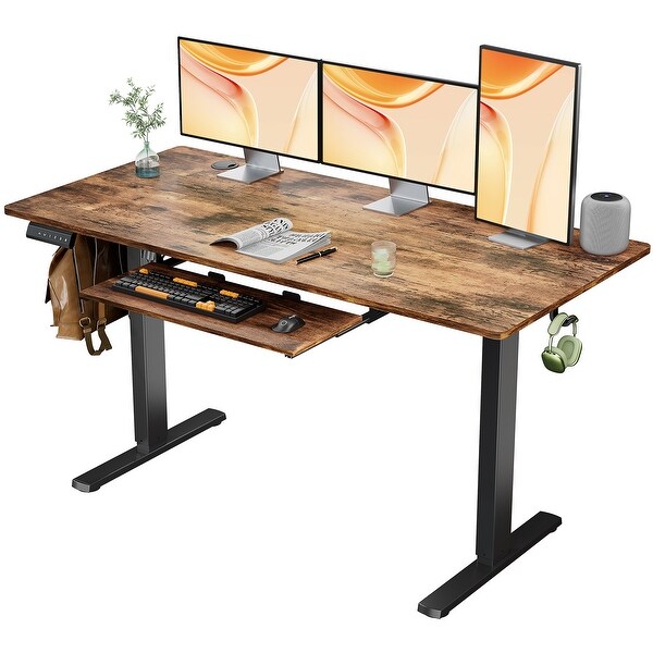 Large computer desk with keyboard tray discount