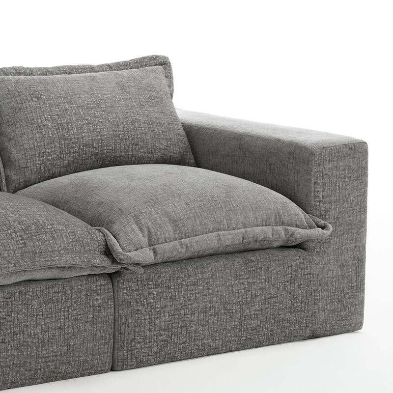 No Assembly Chenille Modular Sectional Sofa Comfy Cloud Couch