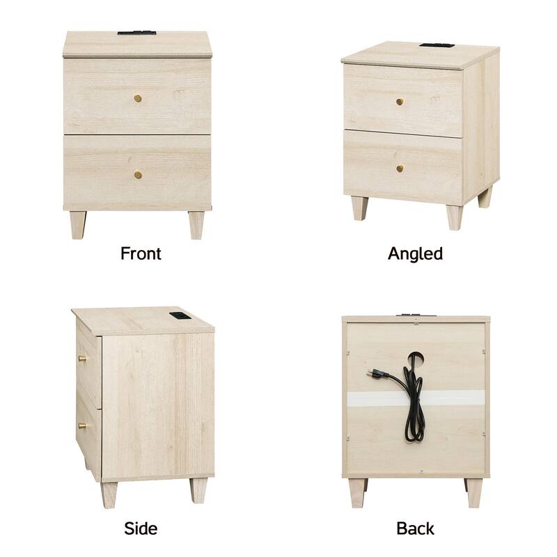 TV Stand & Charging End Tables Set for 100" TVs with Drawers & Doors