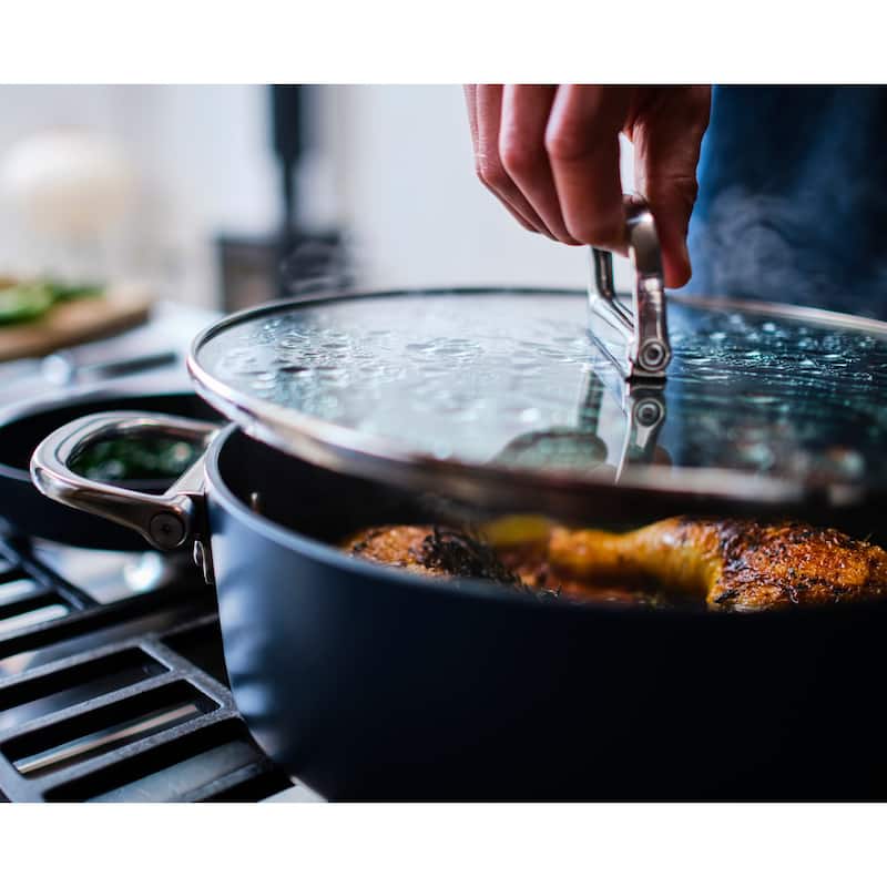 Joseph Joseph Space Ceramic Non-Stick 3.8 Qt. Sauté Pan with Folding Handle and Lid