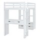 preview thumbnail 13 of 47, Solid Wood Loft Bed with Shelves and LED Light