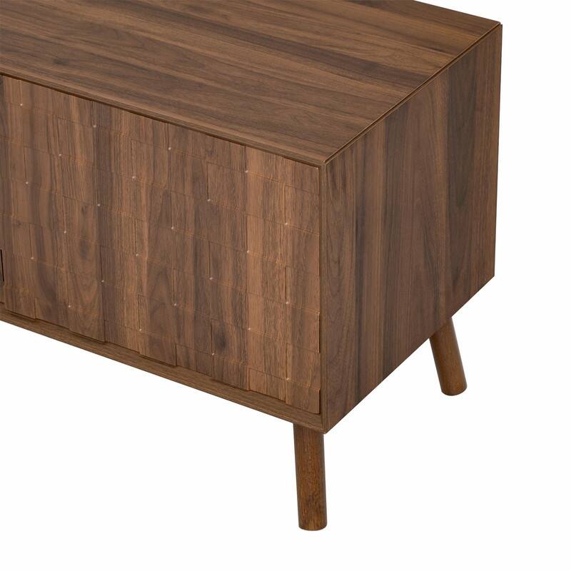 70" Modern TV Stand for TVs up to 80", Entertainment Center with Solid Wood Legs, Soft-Closing Hinges & Cable Management