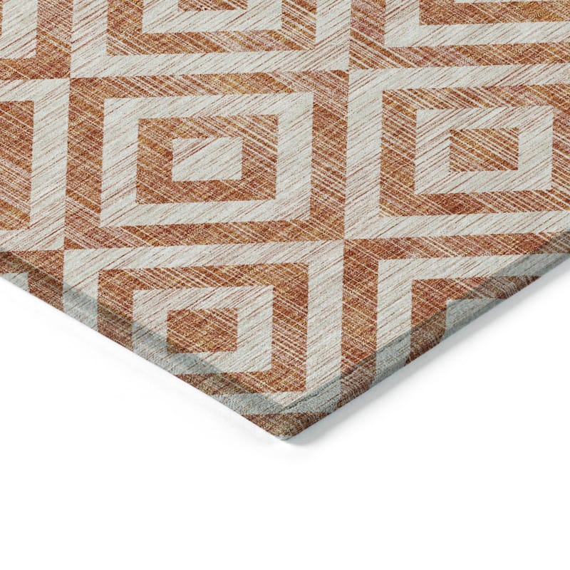 Machine Washable Indoor/ Outdoor Chantille Geo Diamond Rug