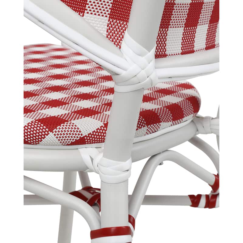 Lidi Classic Country Plaid Patio Dining Arm Chairs by Furniture of America