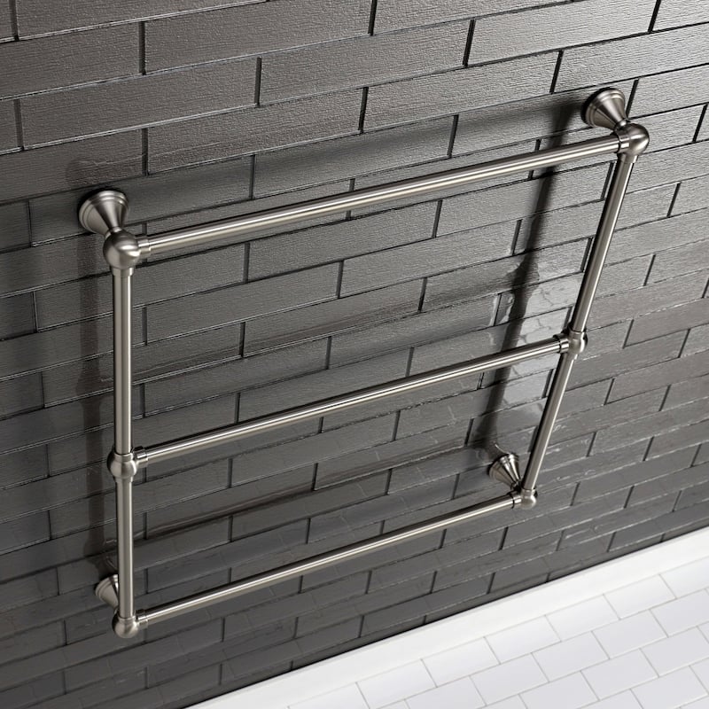 Maximilien 30 in. Wall Mount Towel Rack in Brushed Brass