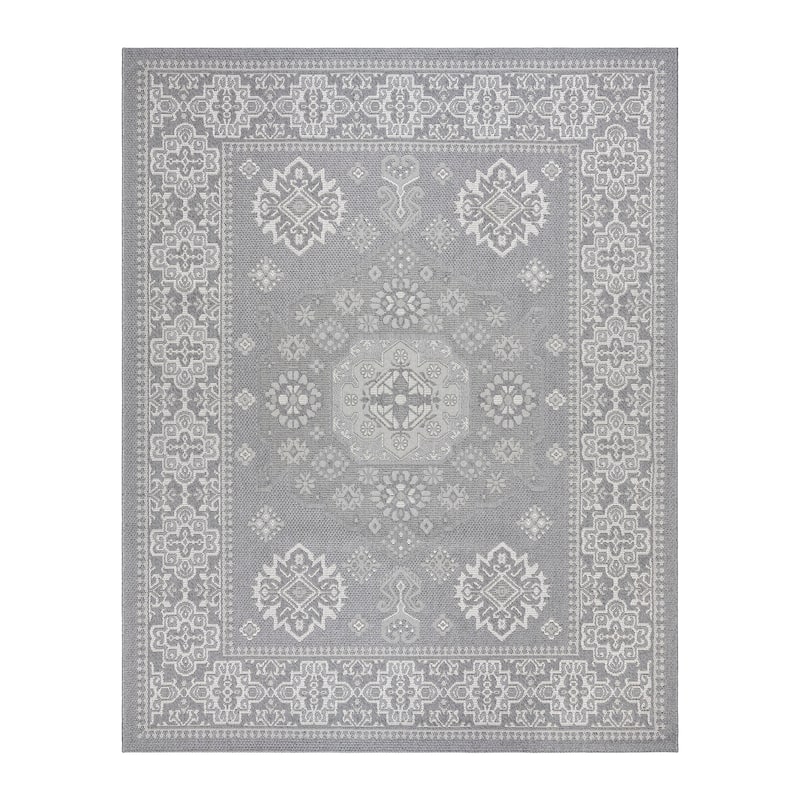 Gertmenian Ringley Luxury Thick Polypropylene Flatwoven Indoor/Outdoor Area Rug Collection - 8'8"x13'1" - Gavin Grey