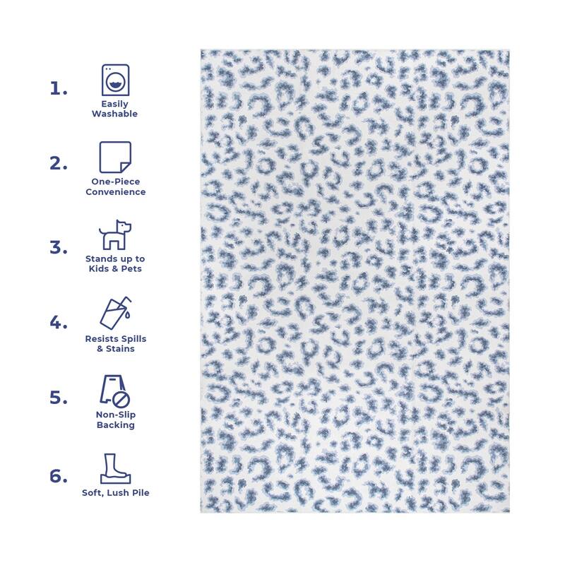 Nuloom Mason SpinClean Machine Washable Contemporary Leopard Print Area Rug