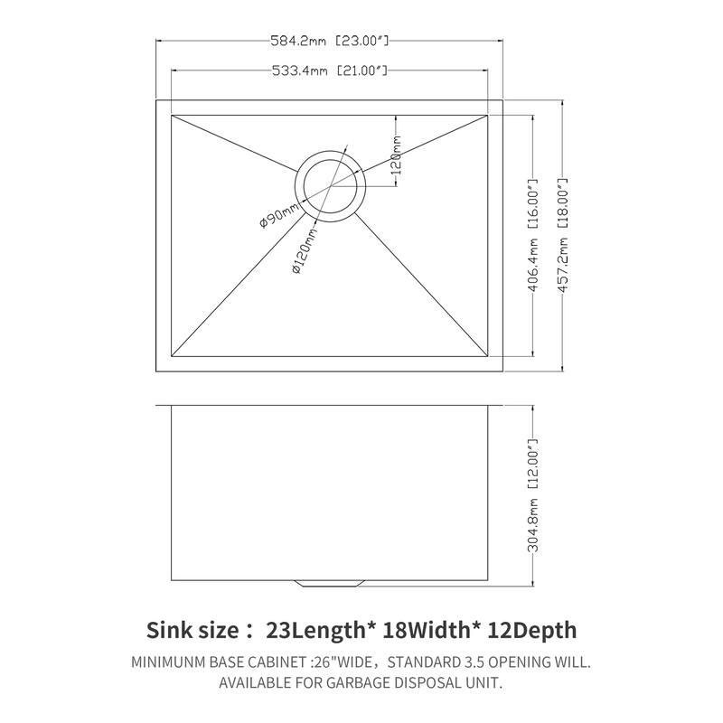 Undermount Laundry Utility Sink Deep Single Bowl 16 Gauge Stainless Steel Laundry Tub Sinks