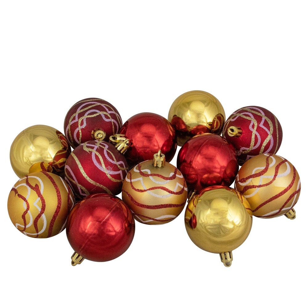 red plastic ornament balls