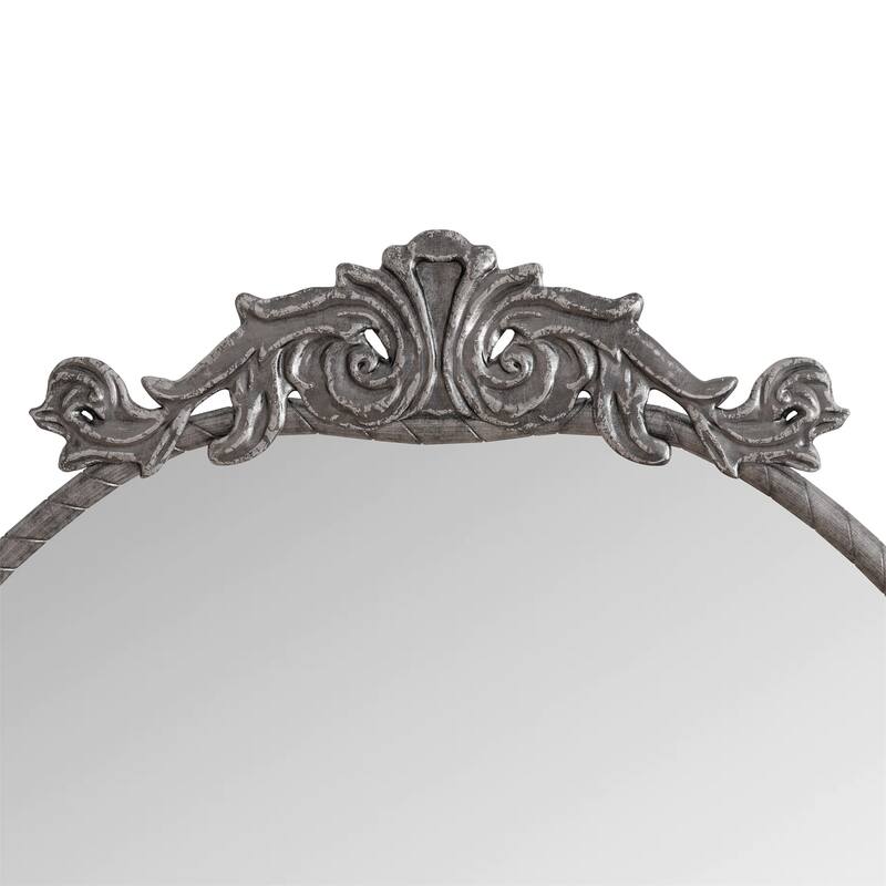 58"x24"Arched Hanging Wall Mounted Mirror with Metal Frame and Hooks
