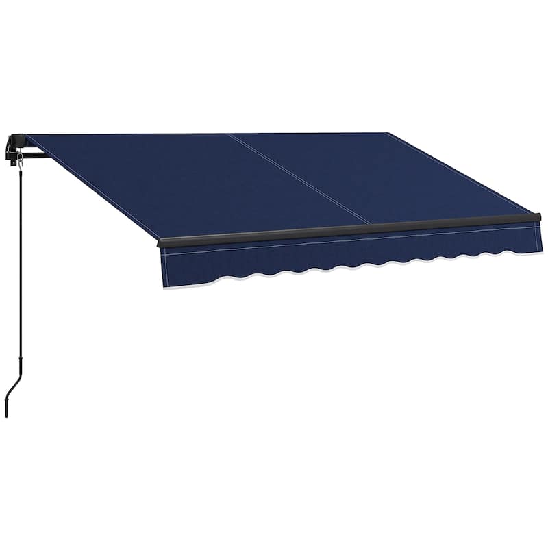 Outsunny 8' x 6.5' Retractable Awning, Patio Awning Sunshade Shelter with Manual Crank Handle, 280gsm UV Resistant Fabric