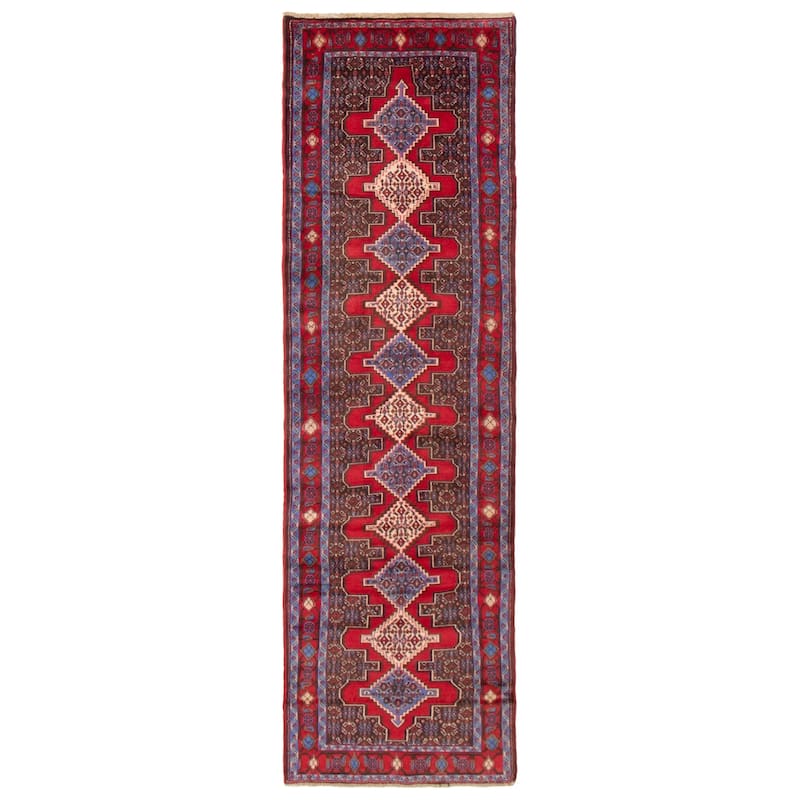 ECARPETGALLERY Hand-knotted Kayseri Vintage Red Wool Rug - 2'9 x 9'10 - Red - 2'9 x 9'10