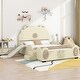 preview thumbnail 2 of 11, Full Size Cute Upholstered Bed Platform Bed, Cartoon Theme
