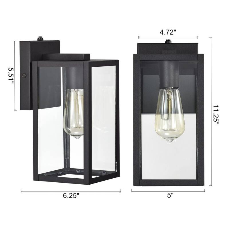 Franklin 2 Pack Outdoor Wall Lantern with Dusk to Dawn Sensor